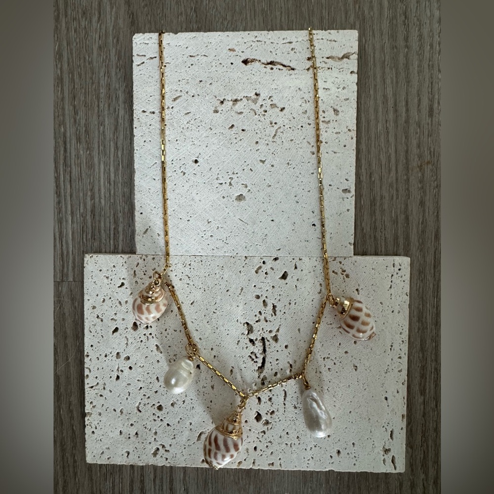 Shell & Pearl Charm Necklace